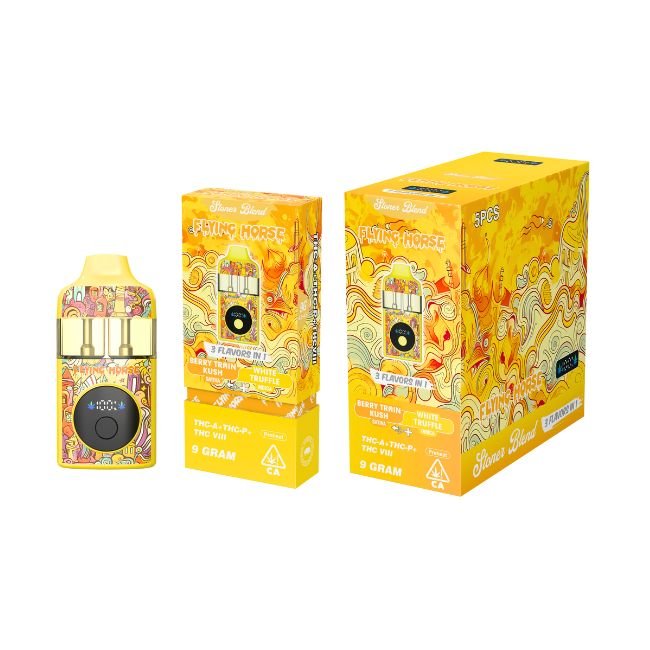 FHSB9GMDIS_333 FLYING HORSE STONER BLEND THC IX + THCP+THC VIII 3 IN 1 FLAVOR 9GM DISPO 5CT/ BOX