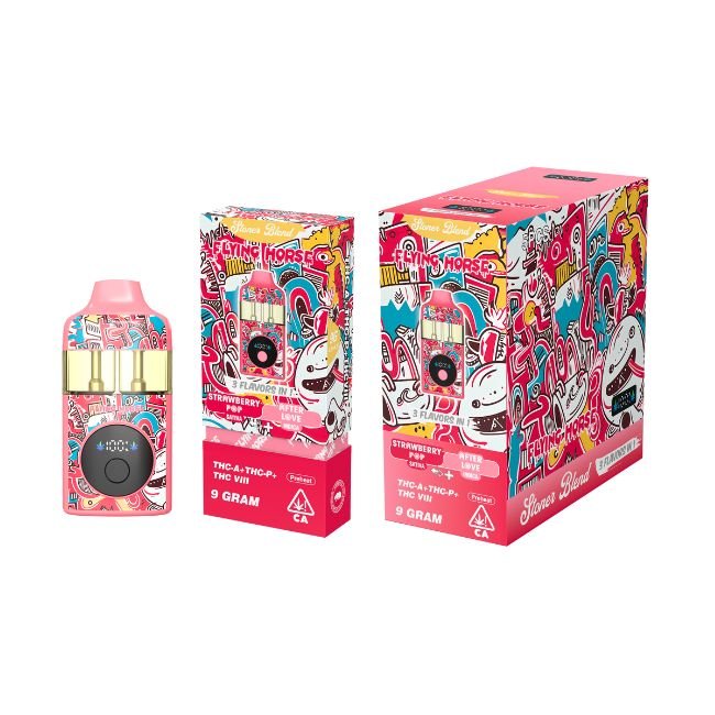 FHSB9GMDIS_777 FLYING HORSE STONER BLEND THC IX + THCP+THC VIII 3 IN 1 FLAVOR 9GM DISPO 5CT/ BOX