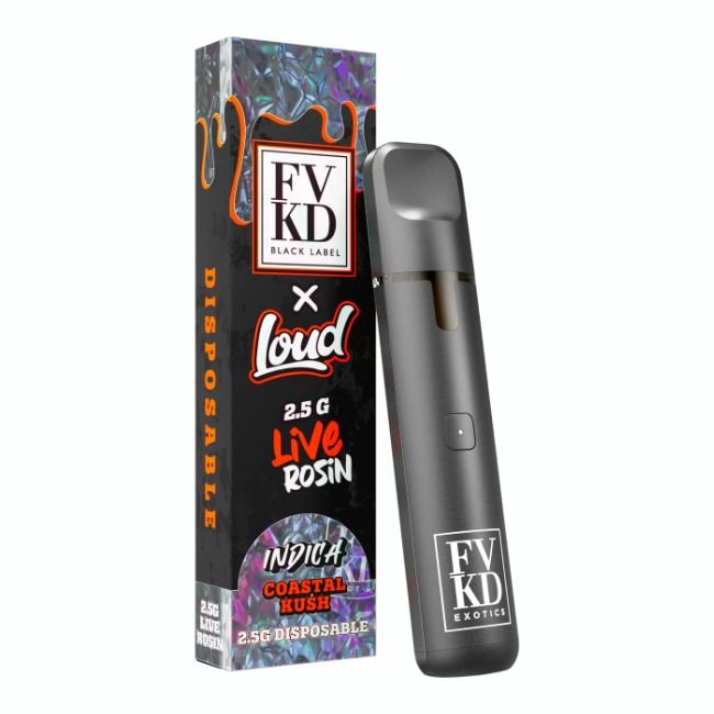 FVKD BLACK LABEL X LOUD THC-A LIVE ROSIN 2.5GM DISPO 5CT/ BOX FVKD BLACK LABEL X LOUD THC-A LIVE ROSIN 2.5GM DISPO 5CT/ BOX