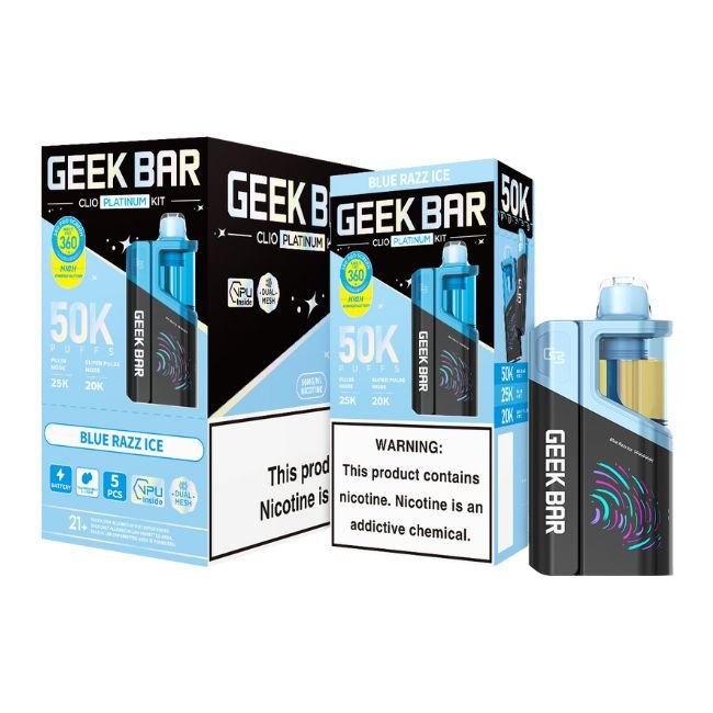 GEEKBARCP50KDI01 GEEK BAR CLIO PLATINUM 5% DISPOSABLE KIT (80ML) 50K PUFFS 5CT/ BOX