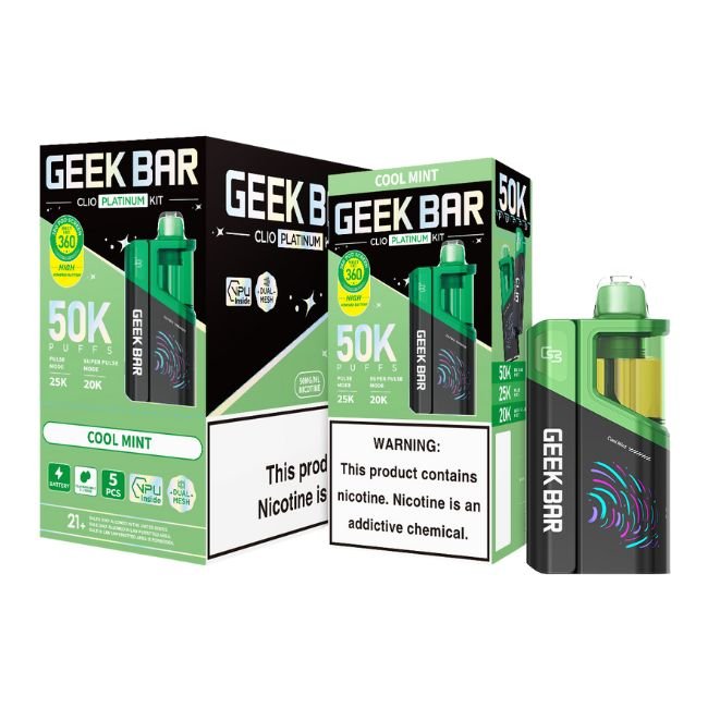 GEEKBARCP50KDI02 GEEK BAR CLIO PLATINUM 5% DISPOSABLE KIT (80ML) 50K PUFFS 5CT/ BOX