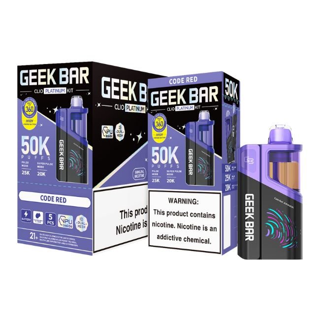 GEEKBARCP50KDI03 GEEK BAR CLIO PLATINUM 5% DISPOSABLE KIT (80ML) 50K PUFFS 5CT/ BOX