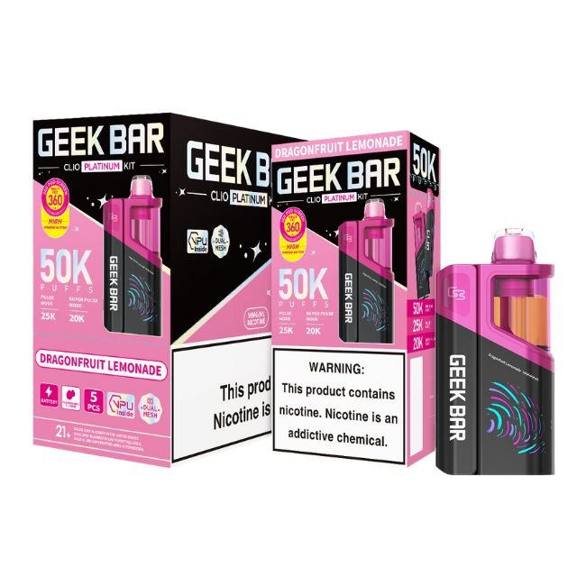 GEEKBARCP50KDI04 GEEK BAR CLIO PLATINUM 5% DISPOSABLE KIT (80ML) 50K PUFFS 5CT/ BOX