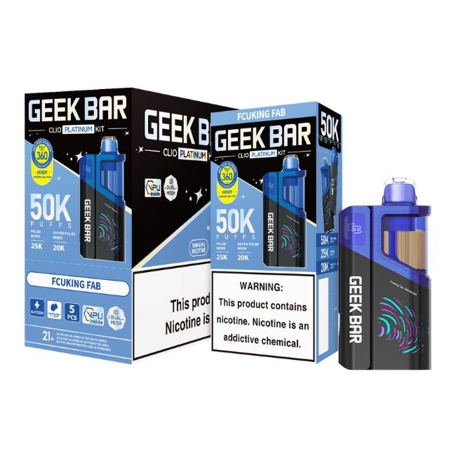 GEEKBARCP50KDI05 GEEK BAR CLIO PLATINUM 5% DISPOSABLE KIT (80ML) 50K PUFFS 5CT/ BOX