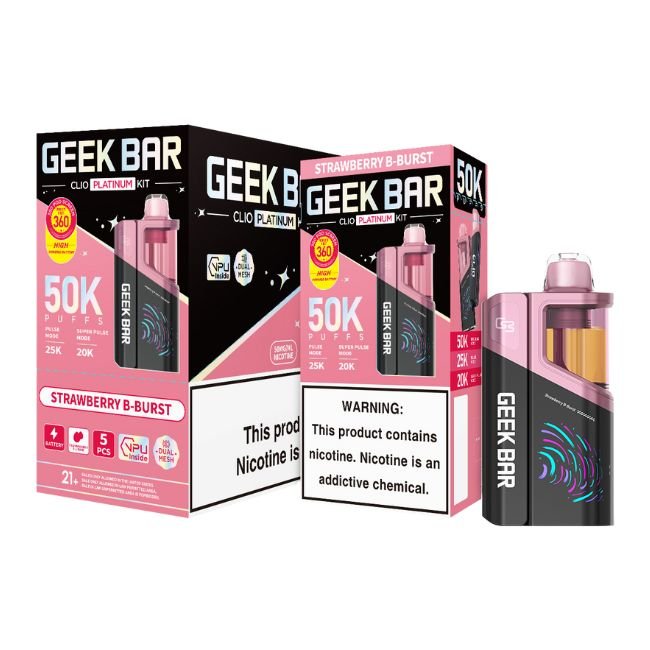 GEEKBARCP50KDI07 GEEK BAR CLIO PLATINUM 5% DISPOSABLE KIT (80ML) 50K PUFFS 5CT/ BOX