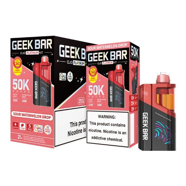 GEEKBARCP50KDI08 GEEK BAR CLIO PLATINUM 5% DISPOSABLE KIT (80ML) 50K PUFFS 5CT/ BOX