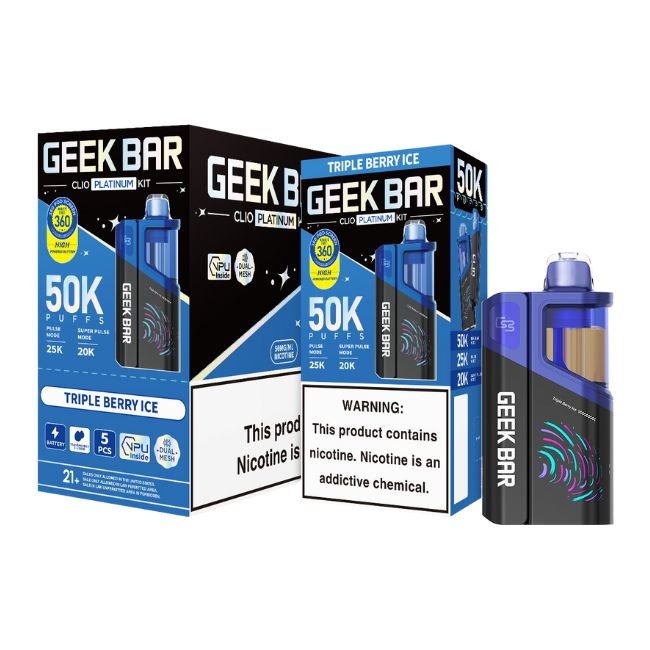 GEEKBARCP50KDI09 GEEK BAR CLIO PLATINUM 5% DISPOSABLE KIT (80ML) 50K PUFFS 5CT/ BOX