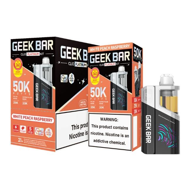 GEEKBARCP50KDI10 GEEK BAR CLIO PLATINUM 5% DISPOSABLE KIT (80ML) 50K PUFFS 5CT/ BOX