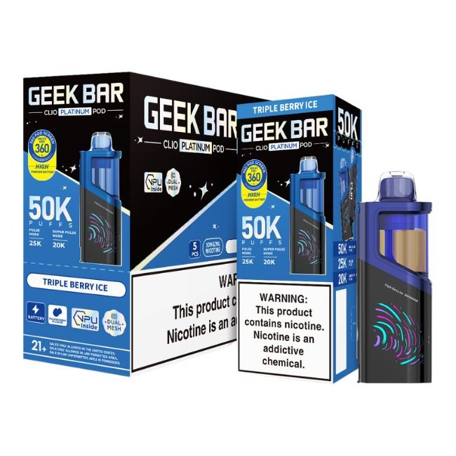 GEEKBARCP50KPD02 GEEK BAR CLIO PLATINUM 5% DISPOSABLE POD (80ML) 50K PUFFS 5CT/ BOX