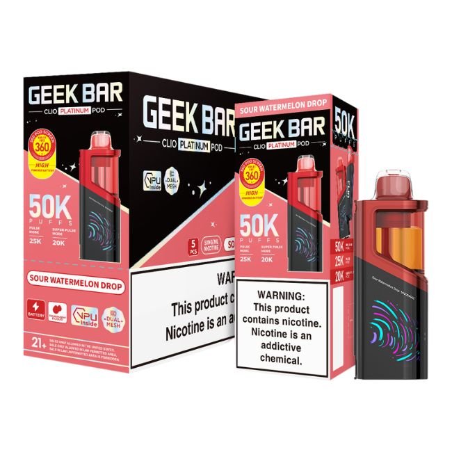 GEEKBARCP50KPD04 GEEK BAR CLIO PLATINUM 5% DISPOSABLE POD (80ML) 50K PUFFS 5CT/ BOX