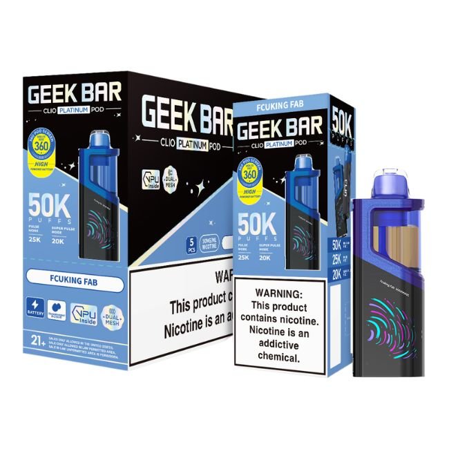 GEEKBARCP50KPD06 GEEK BAR CLIO PLATINUM 5% DISPOSABLE POD (80ML) 50K PUFFS 5CT/ BOX