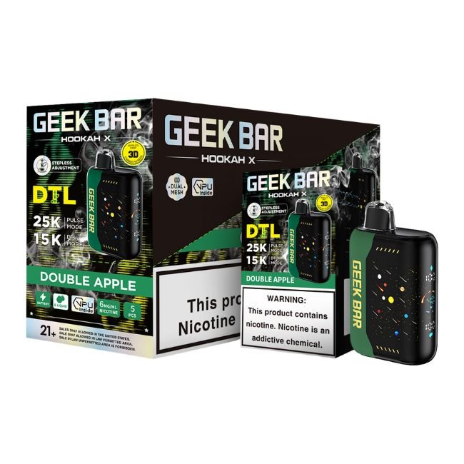 GEEKBARHK25KDI03 GEEK BAR HOOKAH X DTL 6% DISPOSABLE (90ML) DTL. MODE - 15K & PULSE. MODE - 25K PUFFS 5CT/ BOX