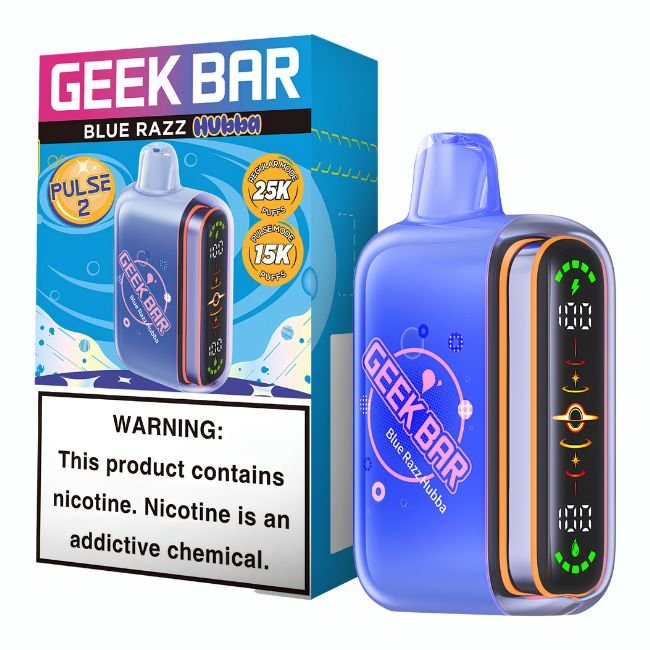 GEEK BAR PULSE 2 HUBBA EDI. 5% DISPOSABLE (80ML) 25K PUFFS 5CT/ BOX GEEK BAR PULSE 2 5% DISPOSABLE (80ML) 25K PUFFS 5CT/ BOX