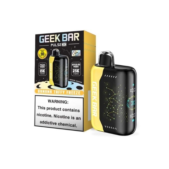 GEEKBARPULSEXD2 GEEK BAR PULSE X 5% DISPOSABLE (90ML) 25K & PULSE. MODE - 15K PUFFS 5CT/ BOX