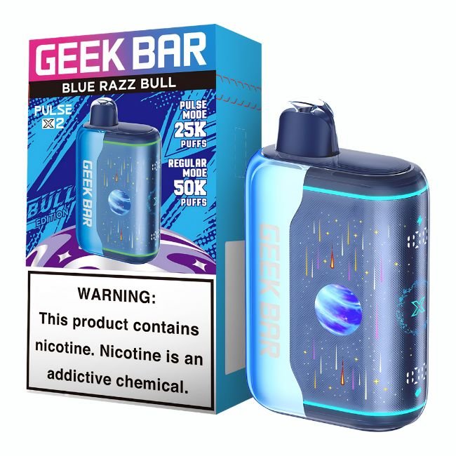 GEEK BAR PULSE X2 BULL EDITION 5% DISPOSABLE (90ML) 50K PUFFS 5CT/ BOX GEEK BAR PULSE X2 BULL EDITION 5% DISPOSABLE (90ML) 50K PUFFS 5CT/ BOX