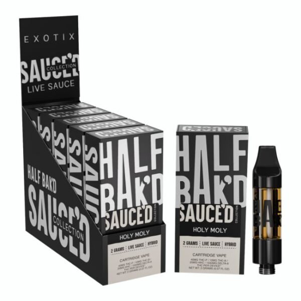 HALF BAK'D SAUCE'D EXOTIX THC-P + THC-B + HHC + D8 2GM CART 5CT/ BOX