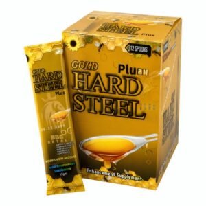 HARD STEEL GOLD PLUS MALE ENCHANCEMENT HONEY WORKS WITH ALCOHOL 12 SPOONS PER BOX