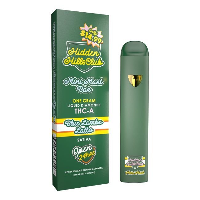 HHMMTHCA1GMDIS08 HIDDEN HILLS MINI MART THC-A LIQUID DIAMOND 1GM DISPO 5CT/ BOX