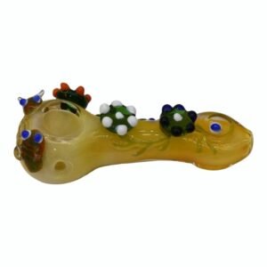 5'' GOLD FUME MULTI FLOWER FANCY HAND PIPE