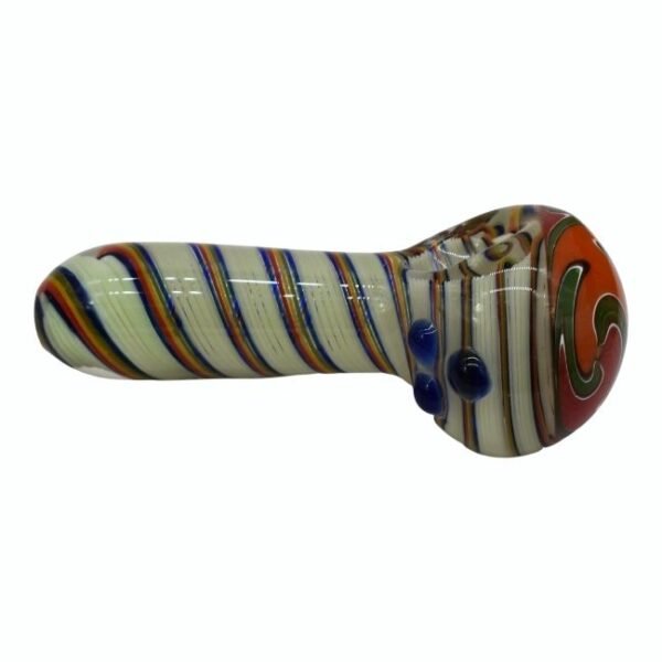 3.5'' SLIME GLASS RASTA WIGWAG HAND PIPE