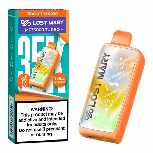LOST MARY MT35000 TURBO NIXODINE INSIDE 5% DISPOSABLE (90ML) 35K PUFFS 5CT/ BOX