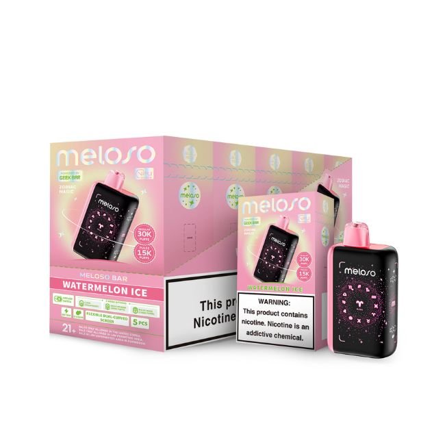 MELOSO30KDIS_888 MELOSO BY GEEK BAR 5% DISPOSABLE (90ML) PULSE MODE - 15K & REG. MODE - 30K PUFFS 5CT/ BOX
