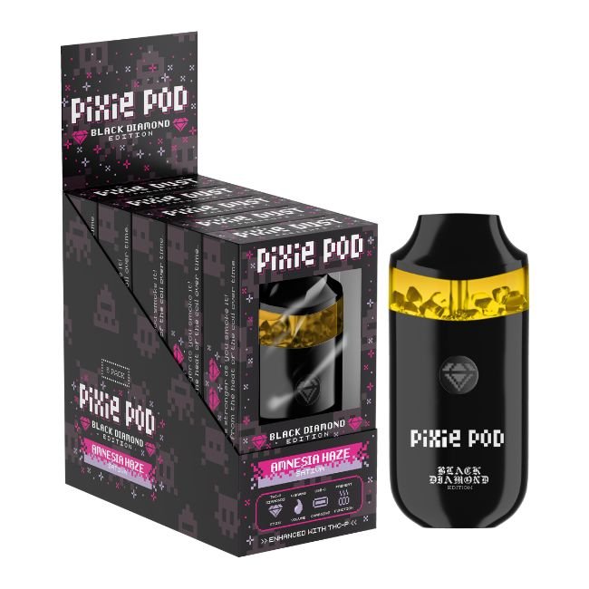 PIXIEPOD4GMDIS005 PIXIE POD BLACK DIAMOND EDITION THCA ENHANCED WITH THCP 4GM DISPO 5CT/ BOX
