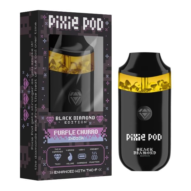 PIXIEPOD4GMDIS008 PIXIE POD BLACK DIAMOND EDITION THCA ENHANCED WITH THCP 4GM DISPO 5CT/ BOX
