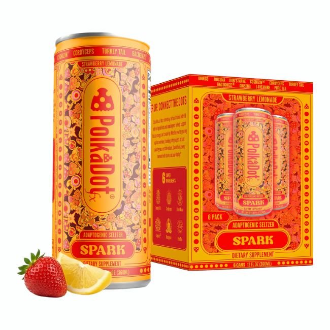 POLK A DOT MUSHROOM ADAPTOGENIC SELTZER DRINK (12OZ 360ML/ CAN) 6CT/ BOX POLK A DOT MUSHROOM ADAPTOGENIC SELTZER DRINK (12OZ 360ML/ CAN) 6CT/ BOX