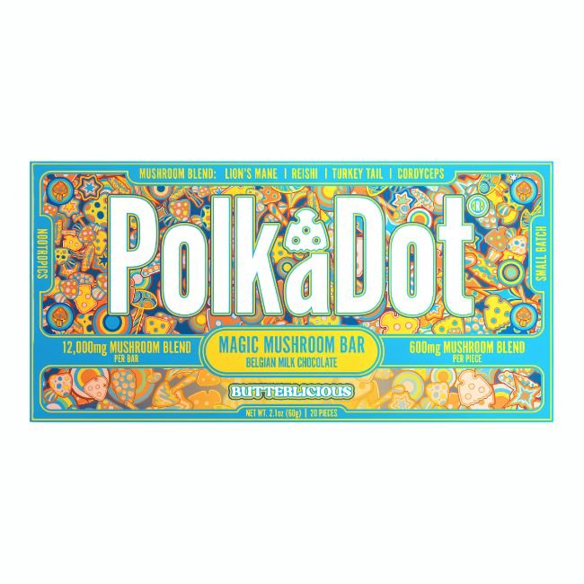 POLK A DOT MAGIC BLEND MUSHROOM 12,000MG CHOCOLATE BAR 10CT/ BOX POLK A DOT MAGIC BLEND MUSHROOM 12,000MG CHOCOLATE BAR 10CT/ BOX