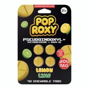 POP ROXY PSEUDO+MITRAGYNINE+MGM-15 SUPREME KRATOM BLEND 200MG PER TABLET 4CT/10PK
