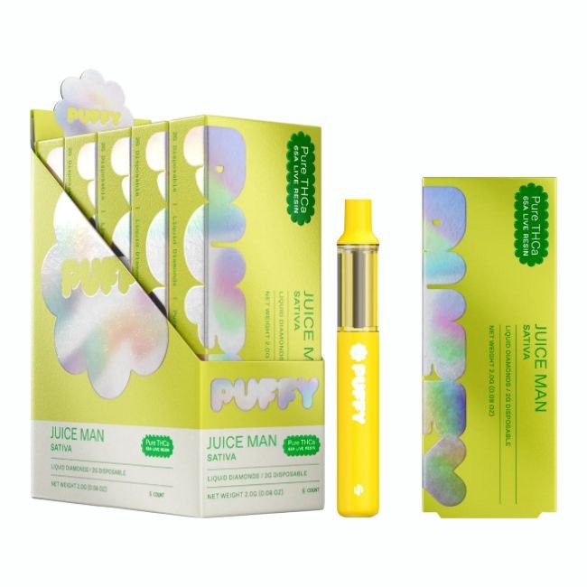 PUFFY PURE THCA 65A LIVE RESIN LIQUID DIAMONDS 2GM DISPO 5CT/ BOX PUFFY PURE THCA 65A LIVE RESIN LIQUID DIAMONDS 2GM DISPO 5CT/ BOX