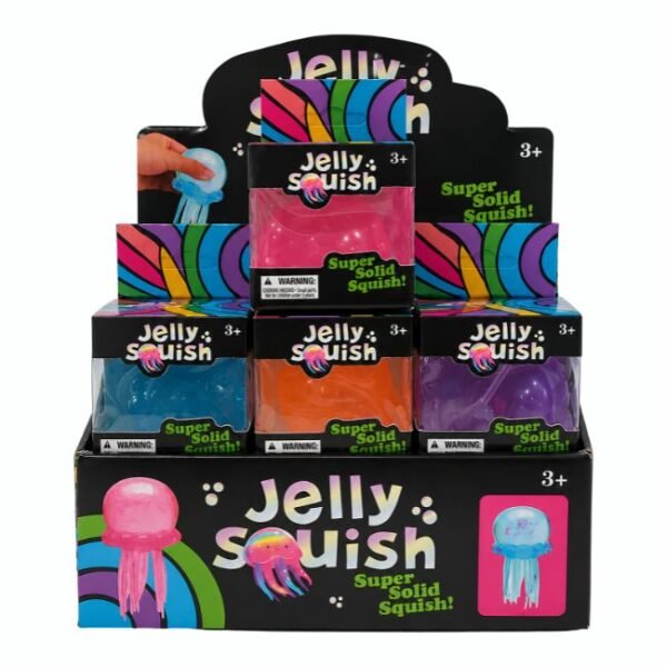 SQUISHY JELLY FISH SENSORY FIDGET TOY 12CT/ DISPLAY