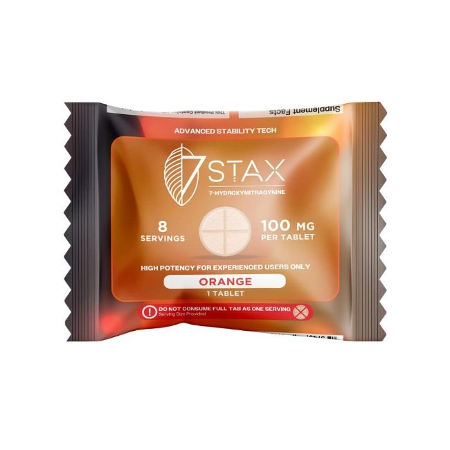 STAX7HY100MG1P002 STAX 7-HYDROXY PREMIUM KRATOM ALKALOIDS 100MG PER TABLET 1CT/50PK