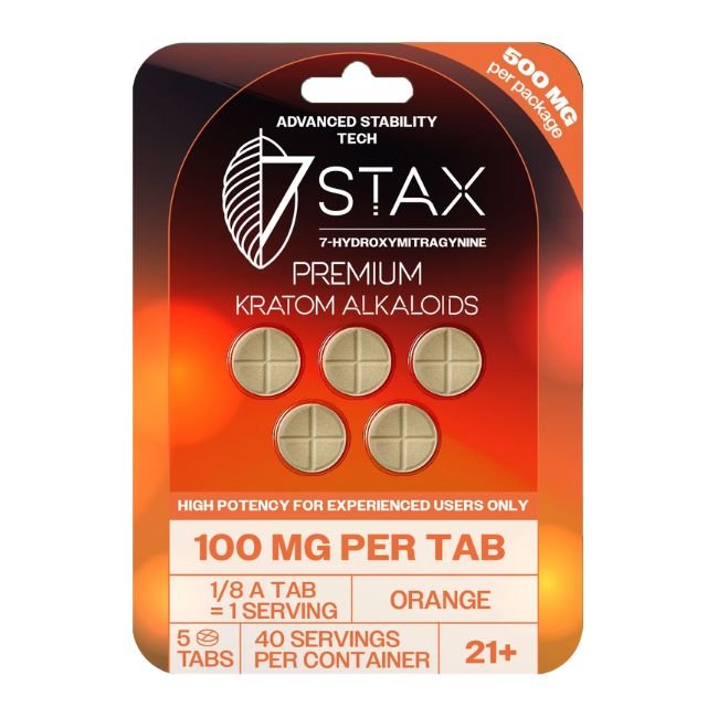 STAX7HY100MG5P001 STAX 7-HYDROXY PREMIUM KRATOM ALKALOIDS 100MG PER TABLET 5CT/10PK