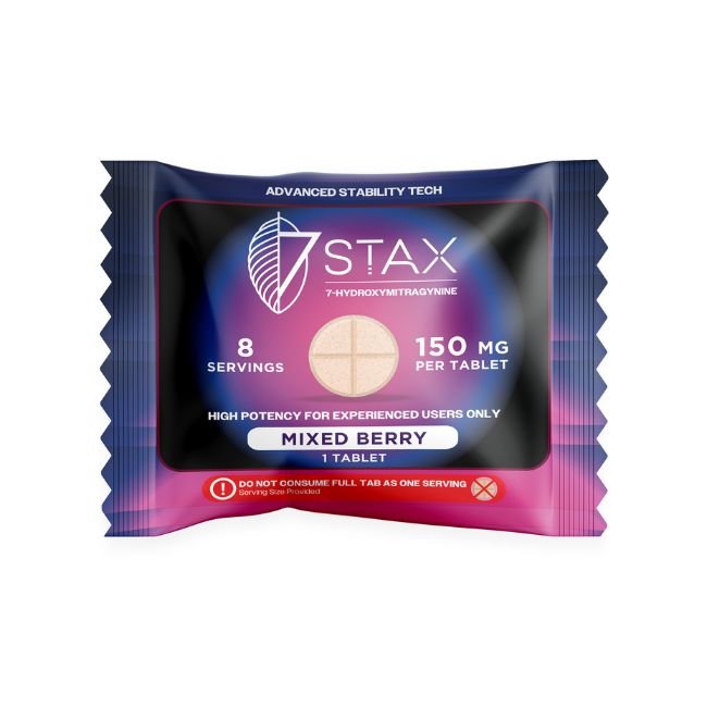 STAX7HY150MG1P002 STAX 7-HYDROXY PREMIUM KRATOM ALKALOIDS 150MG PER TABLET 1CT/50PK