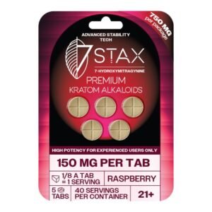 STAX 7-HYDROXY PREMIUM KRATOM ALKALOIDS 150MG PER TABLET 5CT/5PK