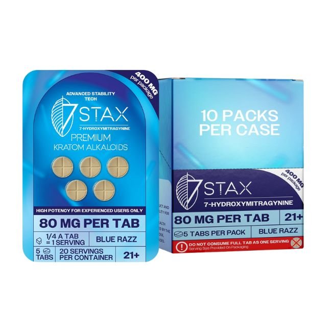 STAX7HYD80MGTB01 STAX 7-HYDROXY PREMIUM KRATOM ALKALOIDS 80MG PER TABLET 5CT/10PK