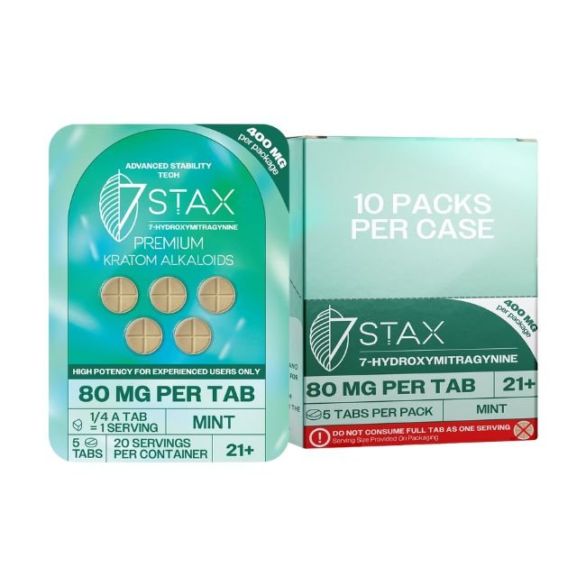 STAX7HYD80MGTB03 STAX 7-HYDROXY PREMIUM KRATOM ALKALOIDS 80MG PER TABLET 5CT/10PK
